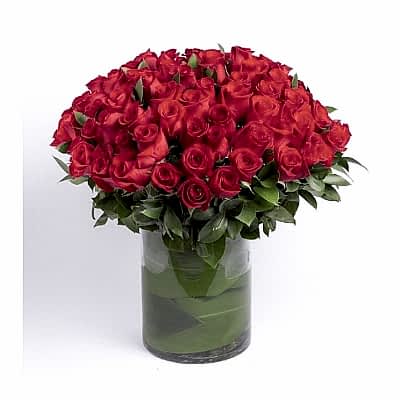 Cam Vazoda 101 Kirmizi G�l