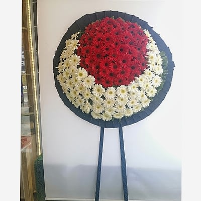 Siyah  Grafonlu  Hilal G�r�n�ml�  Cenaze  �i�egi